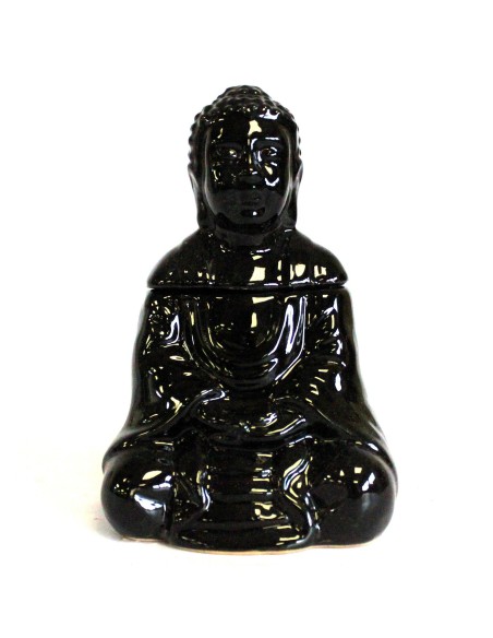 Brûle-parfum Bouddha assis – Noir zen