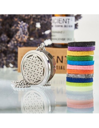 Collier diffuseur d’aromathérapie – Fleur de Vie