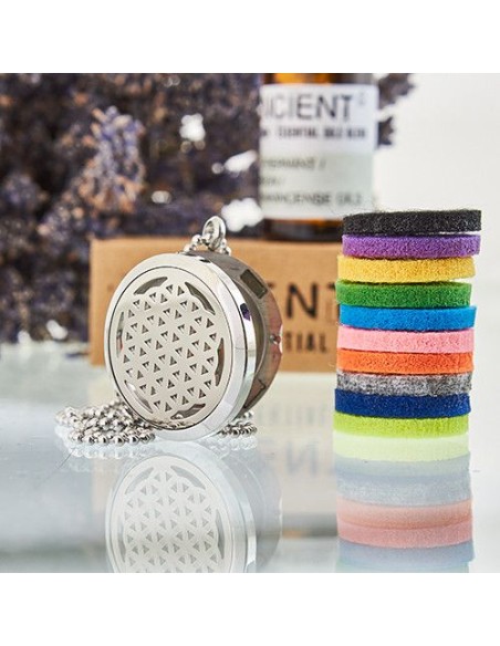 Collier diffuseur d’aromathérapie – Fleur de Vie