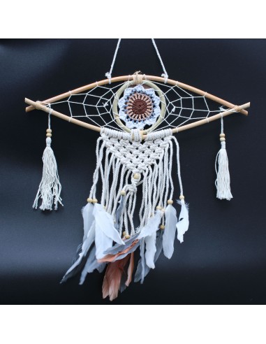 Attrape-rêves macramé œil protecteur – Énergie positive