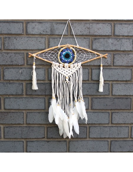 Attrape-rêves macramé œil protecteur – Énergie positive