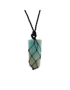 Pendentif pointe tressée en amazonite – Calme zen