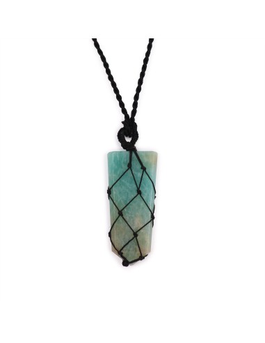 Pendentif pointe tressée en amazonite – Calme zen