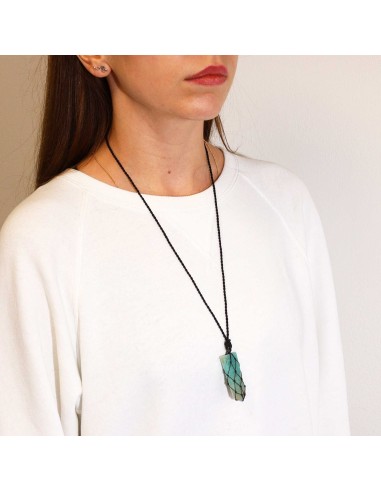 Pendentif pointe tressée en amazonite – Calme zen