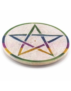 Porte?encens disque en stéatite – Pentagone