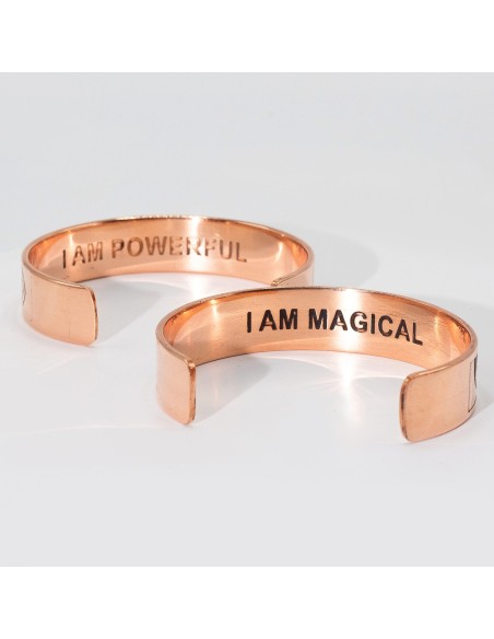 Bracelets en cuivre gravé – Affirmations positives