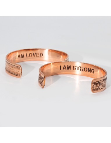 Bracelets en cuivre gravé – Affirmations positives