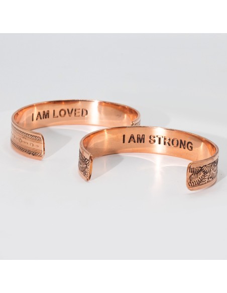 Bracelets en cuivre gravé – Affirmations positives