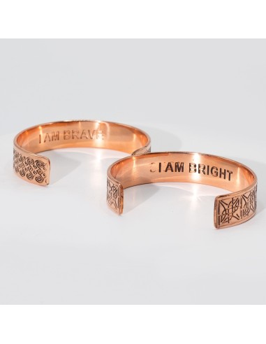 Bracelets en cuivre gravé – Affirmations positives