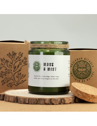 Greenman – Bougie soja Woodwick «Mousse & Brume»