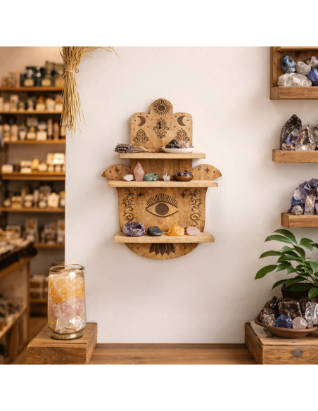 Étagère murale Hamsa – Protection et équilibre