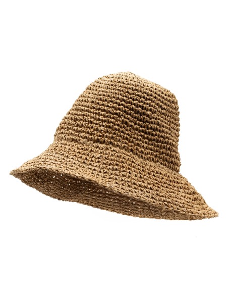 Chapeau de soleil Nomad Sari en paille – Brun naturel