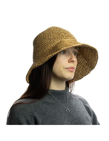 Chapeau de soleil Nomad Sari en paille – Brun naturel