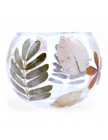 Photophore en verre floral naturel – Bol Printemps