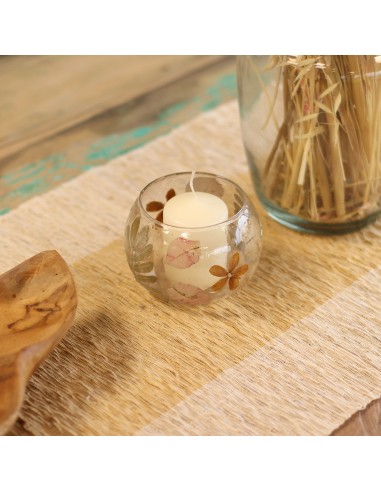 Photophore en verre floral naturel – Bol Printemps