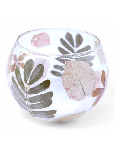 Photophore en verre floral naturel – Bol Printemps