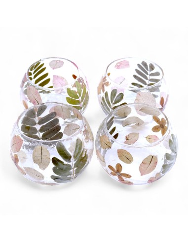 Photophore en verre floral naturel – Bol Printemps
