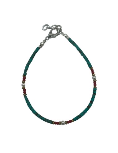 Bracelet népalais perles fines – Turquoise & pierre