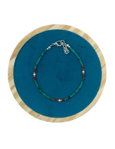 Bracelet népalais perles fines – Turquoise & pierre