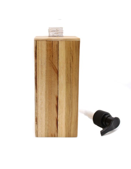 Distributeur de savon en bois de teck – Forme carrée