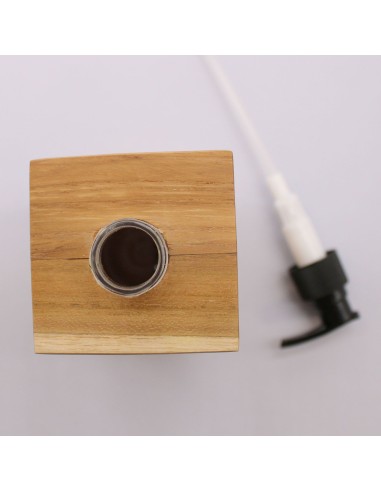 Distributeur de savon en bois de teck – Forme carrée
