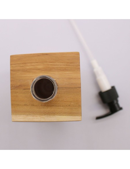 Distributeur de savon en bois de teck – Forme carrée