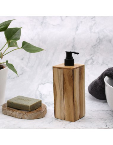 Distributeur de savon en bois de teck – Forme carrée
