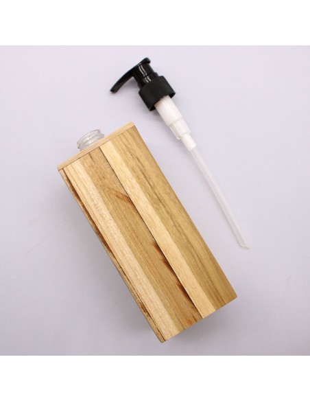 Distributeur de savon en bois de teck – Forme carrée