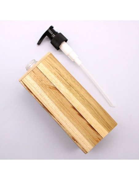 Distributeur de savon en bois de teck – Forme carrée