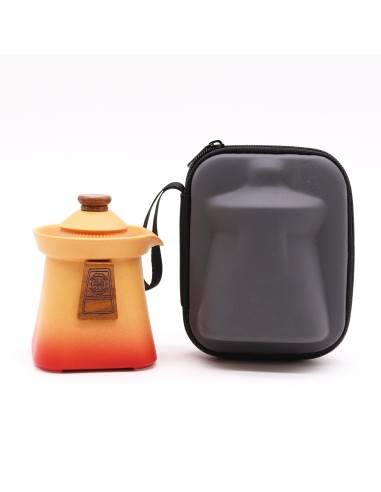 Service à thé Temple – Terre orangée (théière & 3 tasses)