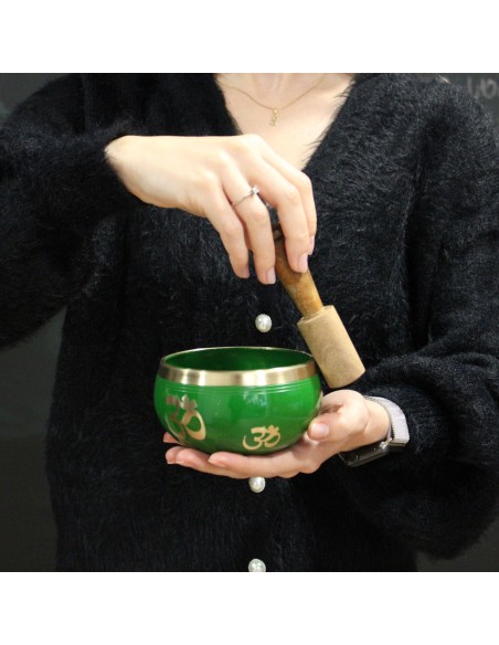 Set de bol tibétain – Bouddha noir & orangé