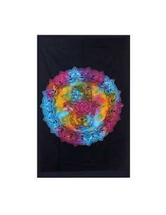 Colcha en coton Hamsa noire – Protection sacrée