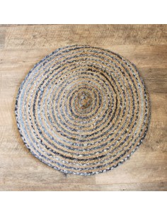 Tapis rond jute & coton recyclé – Zen responsable