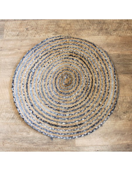 Tapis rond jute & coton recyclé – Zen responsable