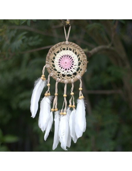 Attrape-rêves macramé rose – Douceur zen