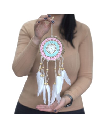 Attrape-rêves macramé rose – Douceur zen