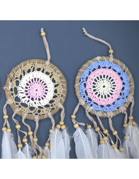 Attrape-rêves macramé rose – Douceur zen