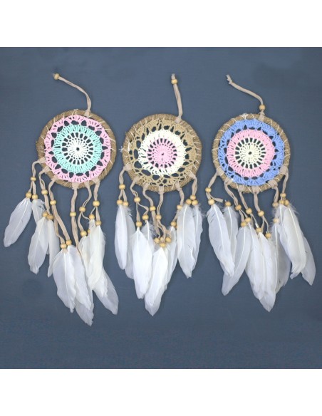 Attrape-rêves macramé rose – Douceur zen