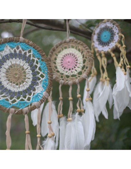 Attrape-rêves macramé rose – Douceur zen