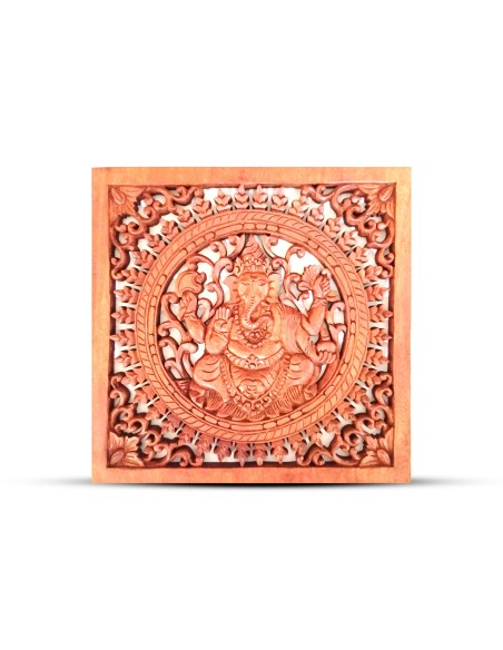 Panneau mural Bouddha en bois – Géométrie zen