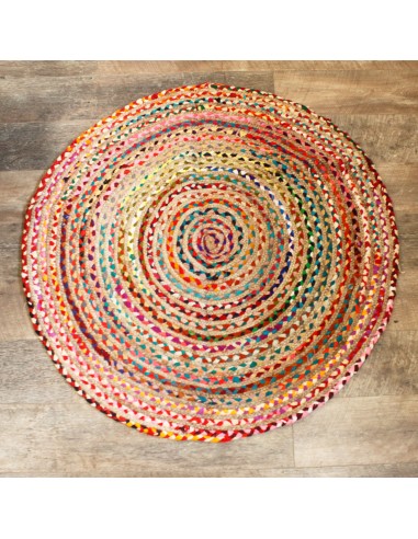 Tapis rond jute & coton recyclé – Nature zen