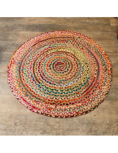 Tapis rond jute & coton recyclé – Nature zen