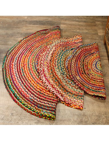 Tapis rond jute & coton recyclé – Nature zen