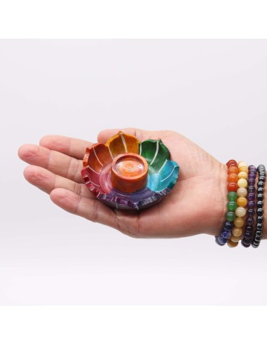 Petit porte?encens Fleur de Lotus – Stéatite, chakras