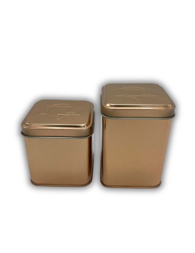 Boîte métallique carrée avec couvercle