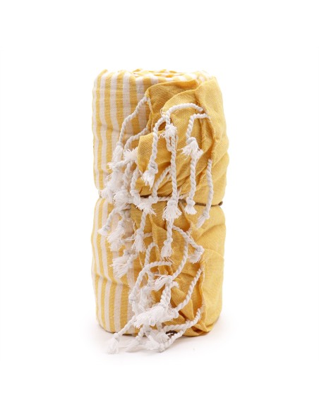 Serviette?paréo en coton – Jaune soleil