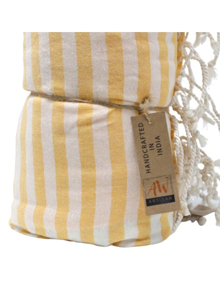Serviette?paréo en coton – Jaune soleil