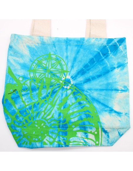 Sac cabas tie?dye – Coquillage marin bleu & vert