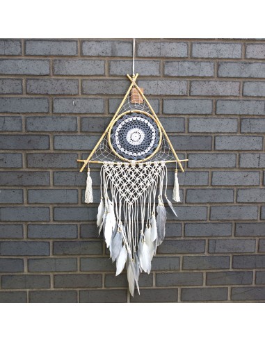 Attrape-rêves macramé pyramide – Énergie structurée