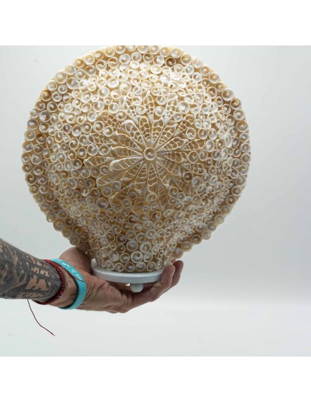 Lampe boho en coquillages – Lumière océane